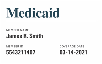 Medicaid insurance card